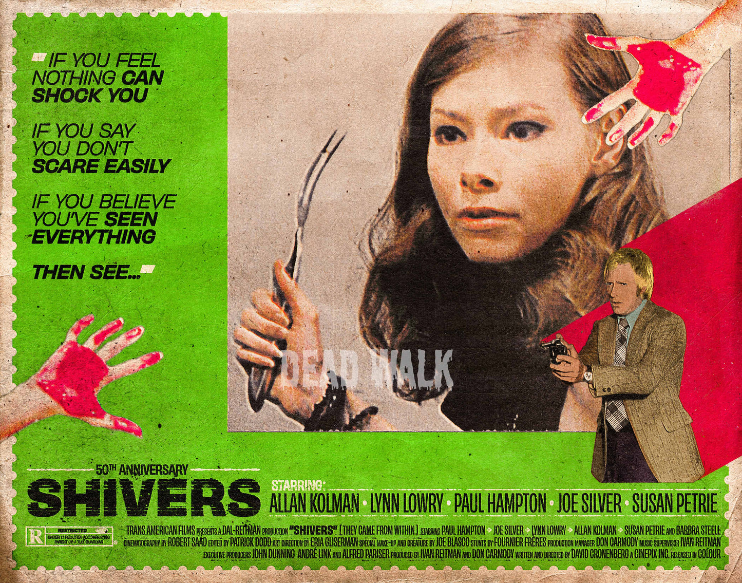 Lynn Lowry Autographed 11x17 Dead Walk Fest  Shivers 50th Anniversary Lobby Card